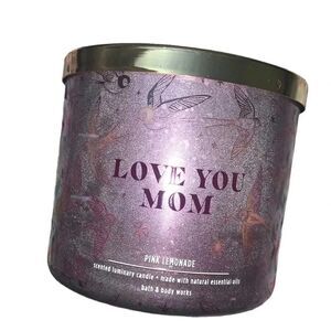 Bath & Body Works Pink Lemonade LOVE YOU MOM 3-Wick Candle LUMINARY 45 Hour
